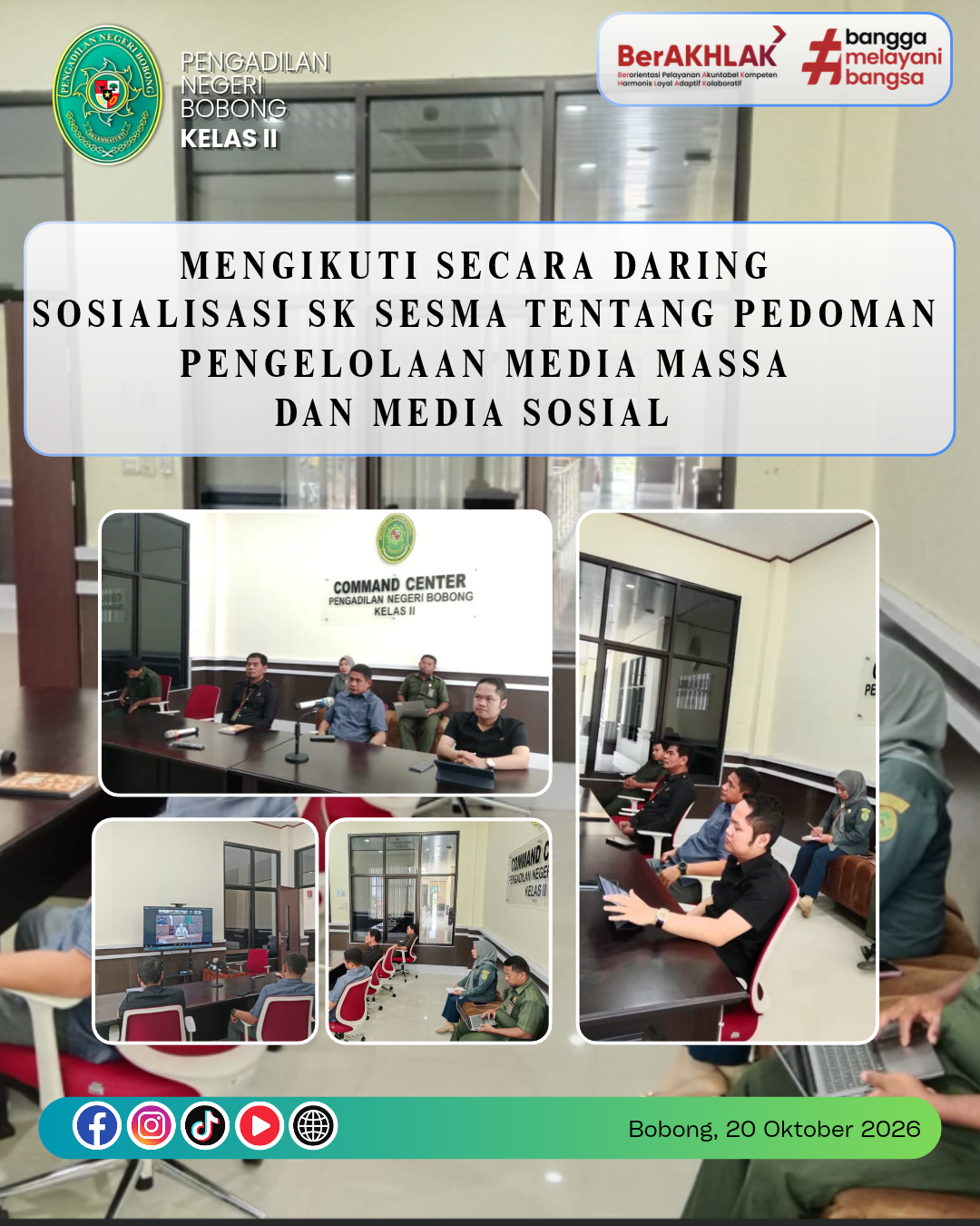 SOSIALISASI SK SESMA TENTANG PEDOMAN PENGELOLAAN MEDIA MASSA DAN MEDIA SOSIAL SECARA DARING